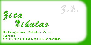 zita mikulas business card