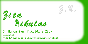 zita mikulas business card